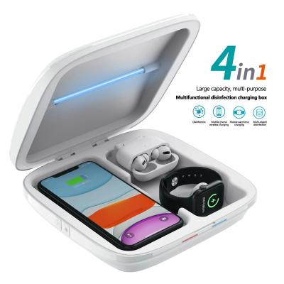 China 4 in 1 Sterrilizing Portable Box Fast Wireless Charger Sterilizer UV Light 202*202*52mm for sale