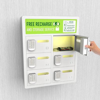 China Pin Code Fast Charging Public Cell Phone 6 Bay Cell Phone Charging Locker for sale