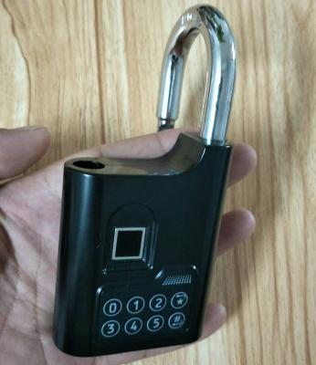 China Biometric door lock Fingerprint lock Padlock black fingerprint lock for sale