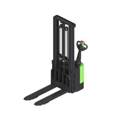 中国 Power Steering Hotels Narrow Aisle System Electronic Rider Full Power Electric Stacker Forklift 販売のため