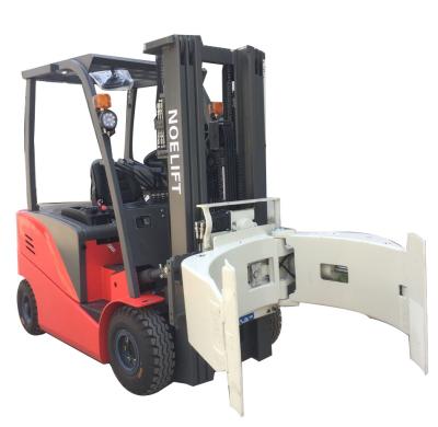 China Hotels 72v electric forklift motor 2000kg capacity paper roll clamp forklift with 3stages masts for sale