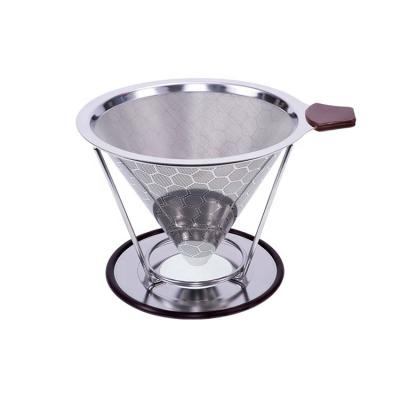 China Outdoor coffee filter stock 304 stainless steel hand brewed coffee filter/double coffee filter/split coffee filter for sale