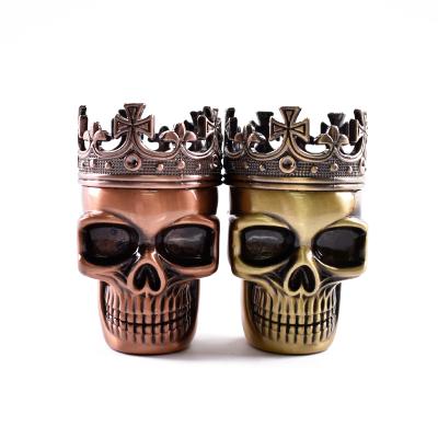 China Skull Shape Grinder Wholesale 3Parts Zinc Metal Tobacco Skull Herb Grinder Manufacturer China for sale