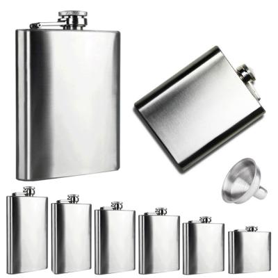 China Custom Stainless Steel Hip Flask Yongkang Logo 4oz/5oz/6oz/7oz/8oz Stainless Steel Metal Hip Flask for sale