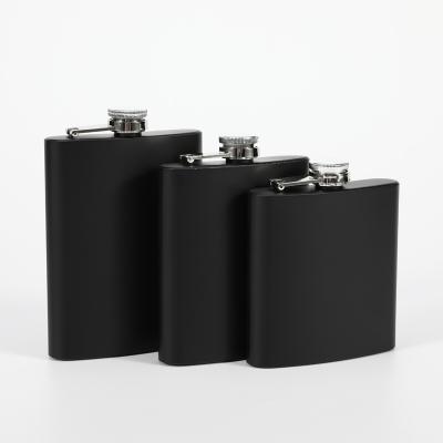 China Wholesale 6oz/7oz/8oz Matt Black Metal Stainless Steel Hip Flask Hip Flask for sale