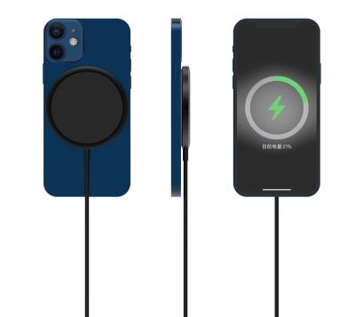 China Original PROFESSIONAL Aluminum Wireless Charger 15W Pad with Chipset Built-in TYPE-C Cable for iPhone 12/13 Phone Charger for sale