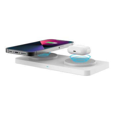 China Fast Charging Speed ​​2023 Original Manufacturer Magnetic 2 in 1 Wireless Charging Pad for 15W Fast Charging for sale