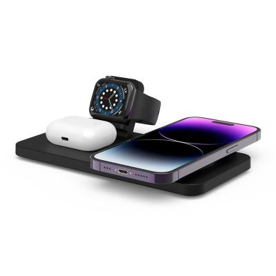 China Original Factory New Design Smart Watch M17 Qi 15W 3 in 1 Wireless Charging Pad for Mobile Phone for sale