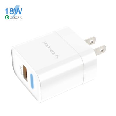 China Mobile Phone Travel Quick 3.0 Usb Power Adapter Plug Fast Us Eu Plug Wall Charging 18w PD Charger For iPhone for sale