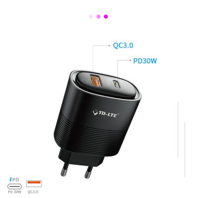 China Universal OEM LOGO 30w palladium wall charger usb c palladium 30w fast charging access 30w charger dual charger charging adapter for sale