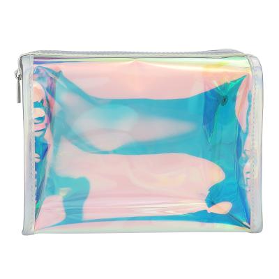 China Fashoion Bolsa Holografica De Maquillaje Tide Trend Beautiful Iridescent Transparent Holographic Makeup Bag for sale