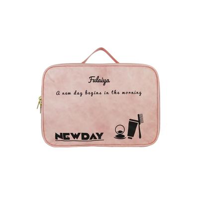 China Eco-friendly Cosmetic Makeup Bag Handle Bags Eco Tyvek Paper Portable Make Up Bag For Ladies for sale