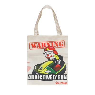 China Halloween Clown Print Tote Bolsa De Lona Promotional Gift Eco-friendly 100% Cotton Canvas Shopping Bags for sale