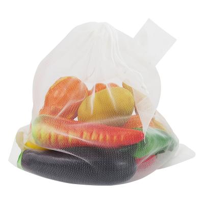 China Reusable Eco-Friendly Washable Reusable Grocery Net Storage Drawstring Fruit Vegetable Mesh Bags for sale