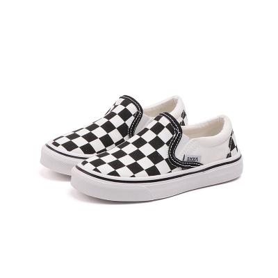 China Anti-Smell Spring 2021 Boys Girls Canvas Sneakers Checkered Baby/Toddler/Small/Big Kid Slip-on Shoe Sports Trainers Kids Brand Skate Shoes for sale