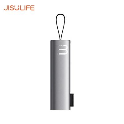 China MP3/MP4 player JISULIFE 3 in 1 mirco+lightning+type-c portable retractable fast metal USB charging date cables for mobile phone accessories for sale