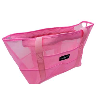 China High Quality Outdoor Polyester Mesh Bag Transparent Bags Hot Sale Cheap Price Polyester Mesh Beach Bag for sale