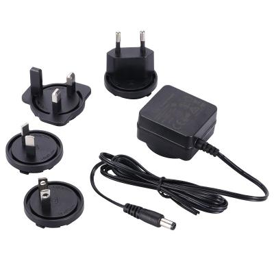 China ABS and PC En62368 En61347 En61558 En60335 Interchangeable Version 12v 0.5a DC Plug Power Adapter for sale