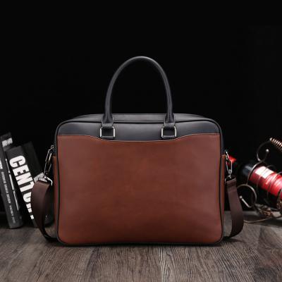 China Large Capacity Daily Use Or Work PU Leather Cross - Body Laptop Bag Briefcase For Men Shoulder Messenger Bag for sale