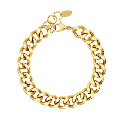 China Vintage AD. Jewelry 18K Gold Plated Bangle Bracelet Vintage Chain Hip Hop Stainless Steel Bracelet For Women for sale