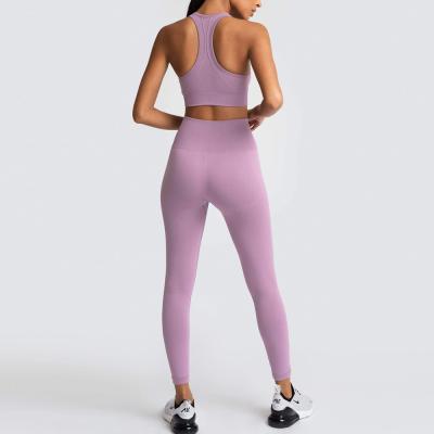 China Women's Breathable Yoga Suit 2 Piece Sports Bra Workout Yoga Tank TopHigh Waist Yoga Running Leggings Sets for sale