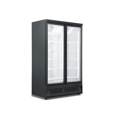 China Single-temperature Grocery Store Large Area Beverage Display Glass Door Cooler Display Fridge for sale