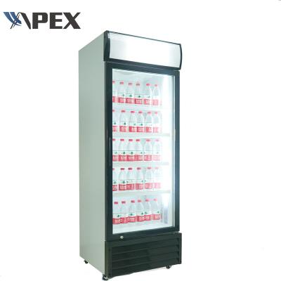 China Single-Temperature Embraco Compressor Prepainted Steel Commercial Glass Door Beverage Fridge for sale