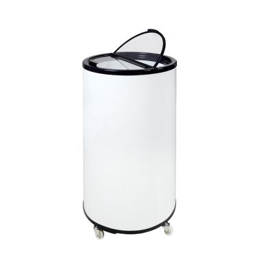 China Commercial Round Single-temperature Beverage Party Cooler Outdoor Portable Barrel Box Cooler Fridge for sale