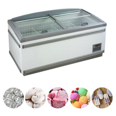 China Single-Temperature Cooling System Commercial Deep Static Chest Cabinet Defrost System -18~-23 Degree Island Freezer for sale