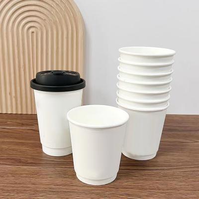 China Disposable 8oz 12oz 16oz Disposable Food Grade Corrugated Craft Custom 6oz double wall 16oz paper cup for tea paper with lid for sale