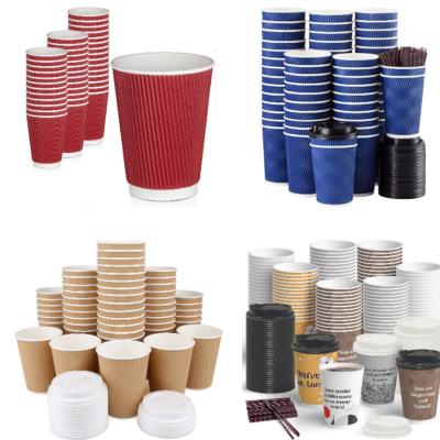 China Disposable China Manufacturer Bulk Price custom Coffee double wall corrugated 10oz paper cup for sale