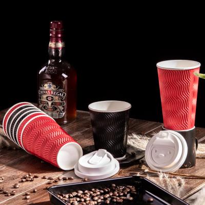 China Disposable 1/6 Wholesale 4 7 8 10 12 16 20oz Eco friendly double wall paper coffee cup with custom logo paper cups for sale