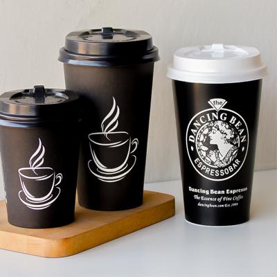 China Disposable china biodegradable doble layer custom printed design disposable coffee paper cup for sale