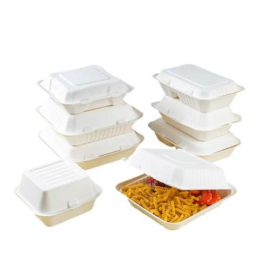 China Disposable High quality Bamboo Paper Packaging Take Away Disposable Microwavable Eco Bento Lunch Box for sale