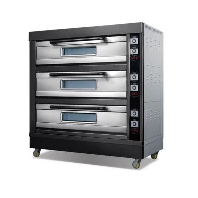 China Commercial Bakery Bread Loaf Deck Oven 6-Tray 3 Deck Bakery Equipment for sale