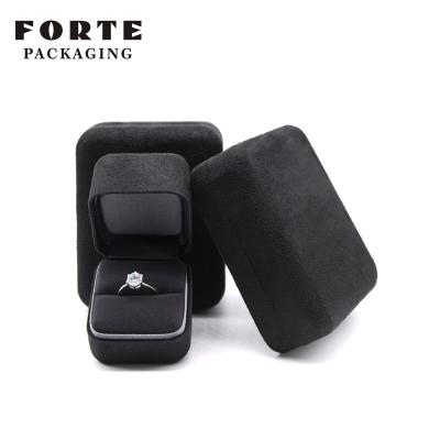 China FORTE Logo Microfiber Material Jewelry Boxes Pendant Box Custom Ring Box for sale