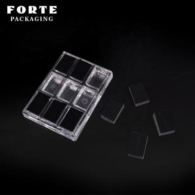 China FORTE Eco - Friendly Small Transparent Rings Boxes Packing Organic Glass Plastic Jewelry Box Packaging for sale