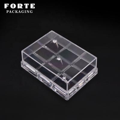 China FORTE eco-friendly cheap transparent plastic ring box square crystal jewelry box with lid for sale