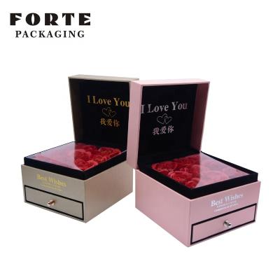 China FORTE Rose Flower Jewelry Box Gift Large Jewelry Box Eco - Friendly Jewelry Box for sale