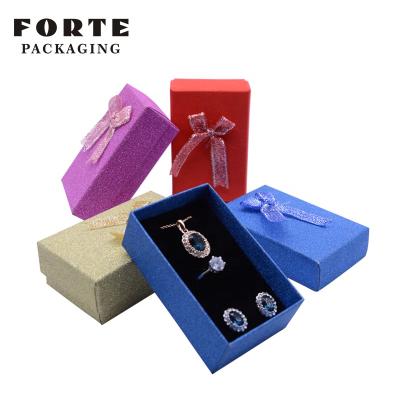 China FORTE Eco-friendly Shiny Jewelery Gift Box Custom Earring With Heart Gift Box With Velvet for sale