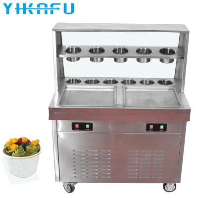 China 2020 Electric Rolled Ice Cream Fried Ice Cream Yogurt Roll Maker Machine with Dust Cover for sale