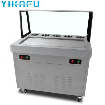 China Factory price commercial supply fried ice cream pan bun dessert machine mesin ais krim goreng with windshield for sale