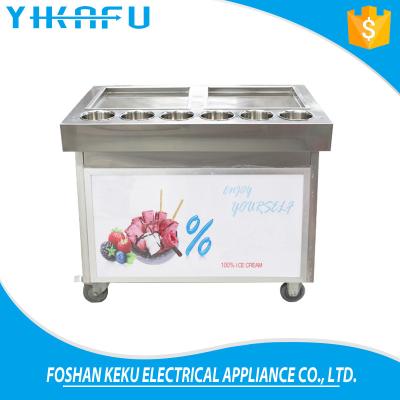 China Pleasant 2021 Quantity Commercial Southeast Asia Catering Production Fried Ice Cream Machine for sale