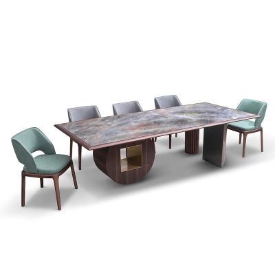 China Modern Made in China Top Quality Rectangular Dining Table Set Slate Top Modern Dining Tables for sale