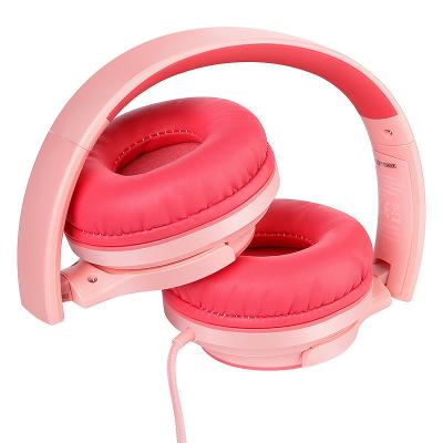 China Perfect Noise 94dB Wired Kids Headphones For Pink Headband ipad Kids Online Learning Headphones for sale