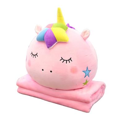 China Cute Custom Stuffed Plush Toy Baby Stuffed Animal Super Soft Unicorn Pillow with Cover 2 in 1 Pillow Stuffed Toy for sale