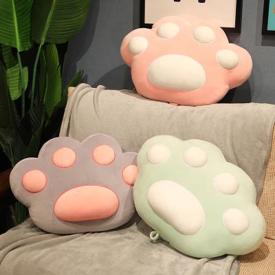 China 2021 New cute plush claw shape plushies sofa window pillow cute soft animal cushion stuffed pillow stuffed with cover for sale