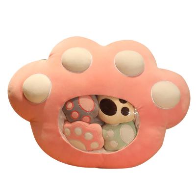 China Wholesale Soft Plush Custom Toys Cat Claw Shape Pillow Animal Cushion Stuffed Toy for sale