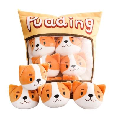 China New Design Soft Plush Snacks Pillow 8 Dolls A Bag Of Stuffed Animals Snacks Pillow Cute Stuffed Toy for sale