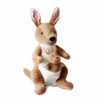 China Soft Plush Stuffed Kangaroo Mama And Baby Stuffed Animal Toy for sale